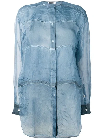 Shop Jil Sander Lightweight See-through Shirt In Blue