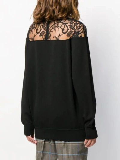 Shop Givenchy Floral Lace Panel Jumper In Black