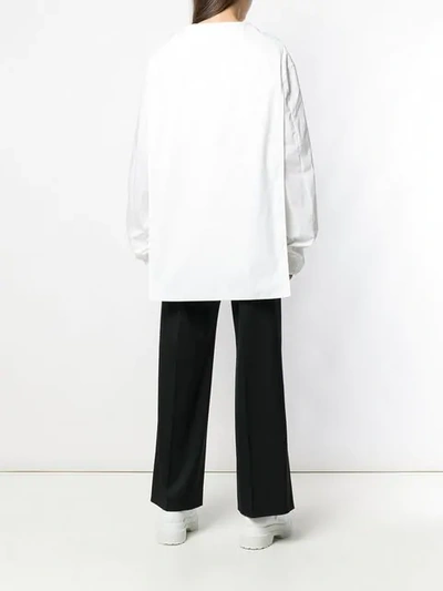 Shop Mm6 Maison Margiela Oversized Top In 100 Optic White