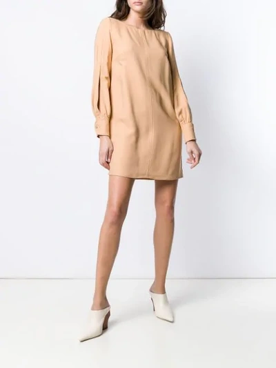 Shop Elisabetta Franchi Shift Mini Dress In Orange