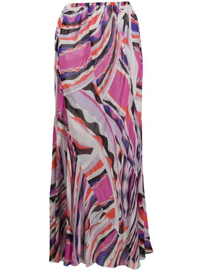 Shop Emilio Pucci Geometric Panelled Pencil Skirt In Pink