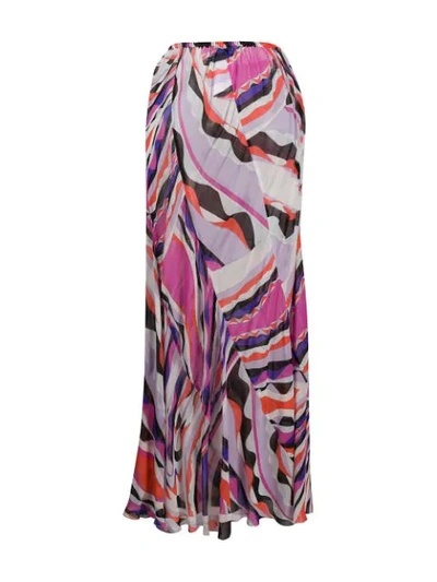 Shop Emilio Pucci Geometric Panelled Pencil Skirt In Pink