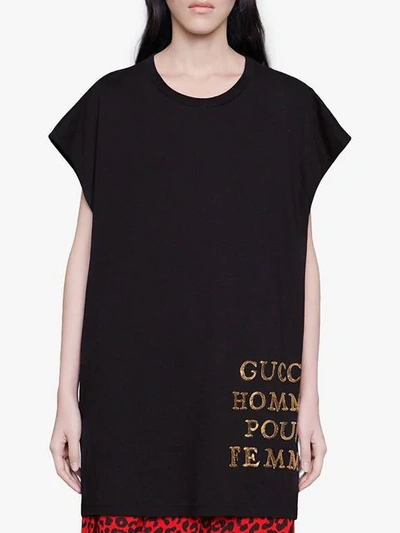 Shop Gucci Oversize T-shirt With Patch In Black