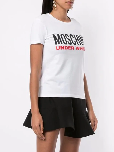 Shop Moschino Statement Logo T-shirt In White