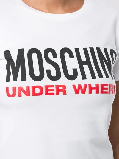 Shop Moschino Statement Logo T-shirt In White