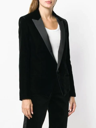 Shop Saint Laurent Fitted Suit Jacket In Black