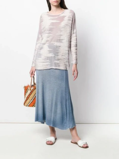 Shop Avant Toi Flared Knit Skirt In Blue