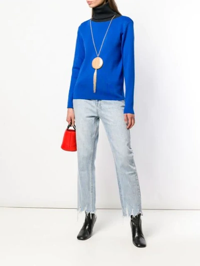 Shop Simon Miller Contrasting Collar Sweater In Blue
