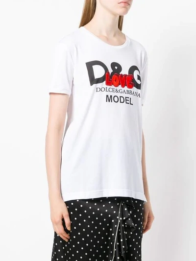 Shop Dolce & Gabbana Love Logo Print T In White