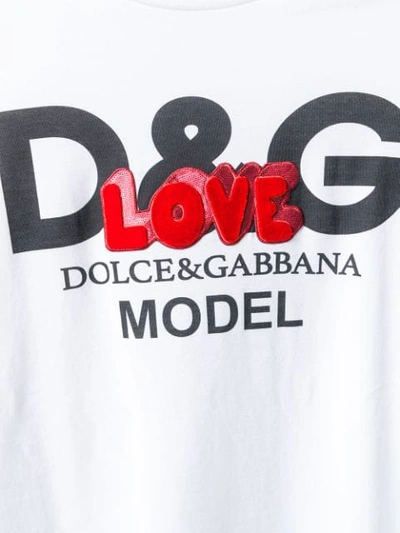 Shop Dolce & Gabbana Love Logo Print T In White