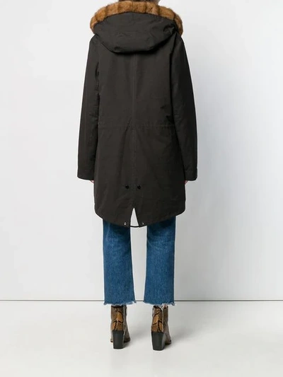 Shop Liska Hooded Zip-up Coat In Black