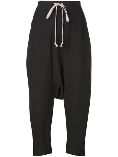 Shop Rick Owens Drawstring Trousers In Black