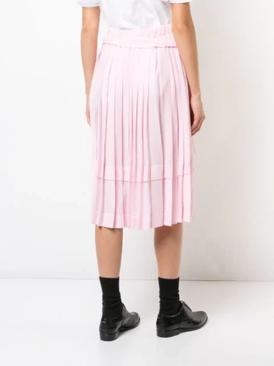 Shop Simone Rocha Pleated Midi Skirt In Pink