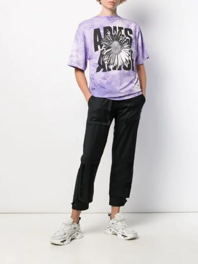 Shop Aries X I-d Tie-dye Print T-shirt In Purple