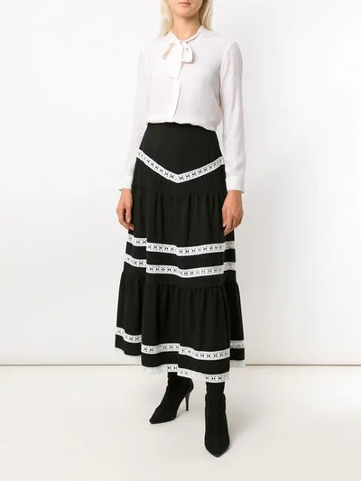 Shop Martha Medeiros Nervuras Midi Skirt In Black