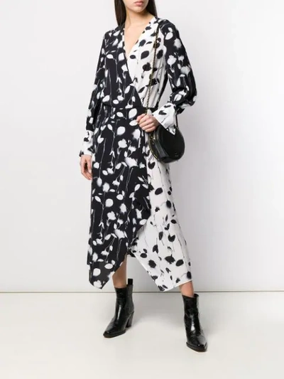 Shop Equipment Two Tone Floral Dress In Black