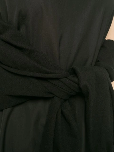 AGANOVICH 伞形套头衫绑腰造型连衣裙 - 黑色