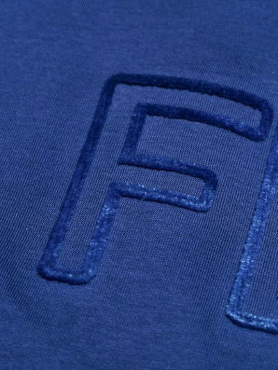 Shop Fendi Front Logo T In Blue