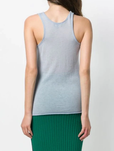Shop Theory Racer-back Cashmere Top In Blue
