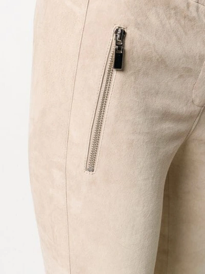 Shop Arma Skinny Leather Trousers In Neutrals