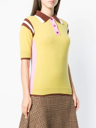 Shop Rochas Knitted Polo Shirt In Yellow