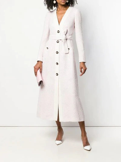 Shop Alessandra Rich Belted Shirt Dress In Pink