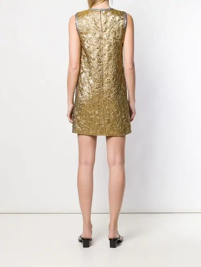 Shop N°21 Brocade Sleeveless Mini Dress In Gold