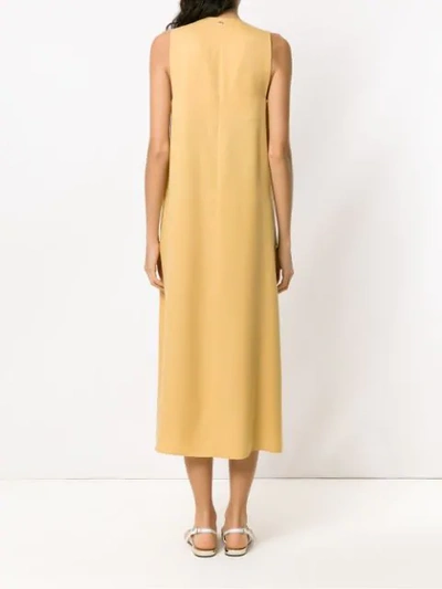 Shop Adriana Degreas Buttoned Midi Dress In Yellow