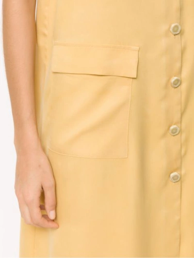 Shop Adriana Degreas Buttoned Midi Dress In Yellow