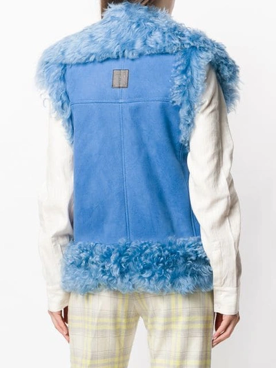 Shop Loewe Shearling Gilet In Blue