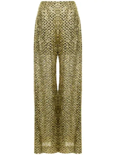 Shop Roland Mouret Flared Trousers In Metallic