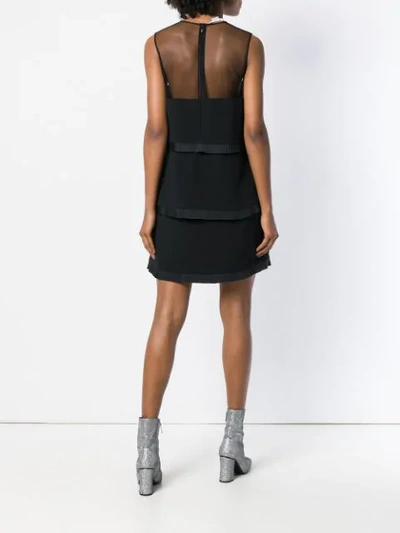 Shop Stella Mccartney Sheer Panel Layered Dress In Black