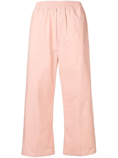 Shop Mm6 Maison Margiela Flared Cropped Trousers In Pink