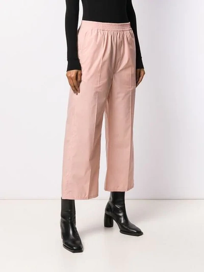Shop Mm6 Maison Margiela Flared Cropped Trousers In Pink