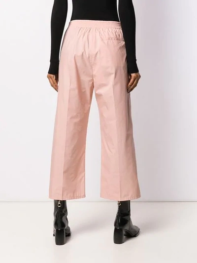 Shop Mm6 Maison Margiela Flared Cropped Trousers In Pink