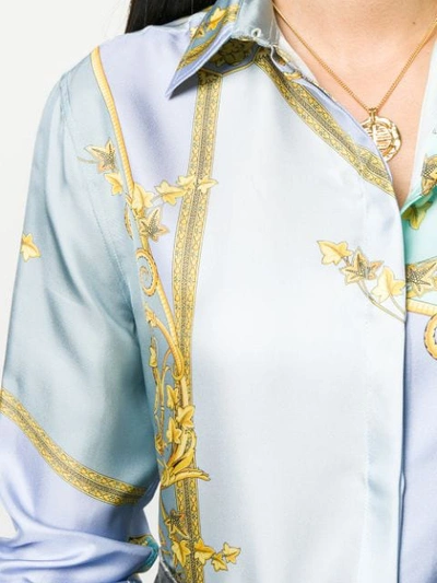 Shop Versace Collection Baroque Pattern Shirt - Blue