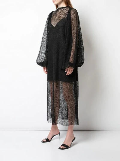 Shop Beaufille Layered Crochet Midi Dress - Black
