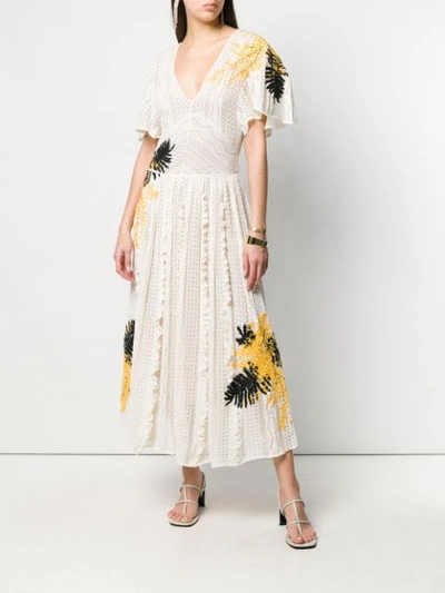 Shop Valentino Garavani Embroidered Dress In White