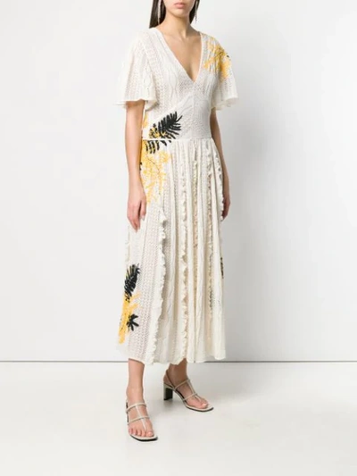 Shop Valentino Garavani Embroidered Dress In White