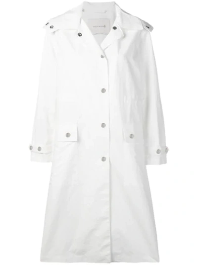 Shop Mackintosh Hooded Rain Coat In White