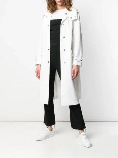 Shop Mackintosh Hooded Rain Coat In White