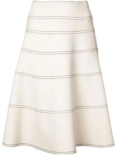Shop Proenza Schouler Topstitch Mid Skirt In White