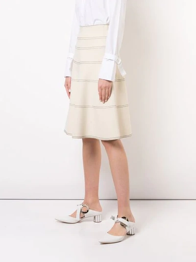 Shop Proenza Schouler Topstitch Mid Skirt In White