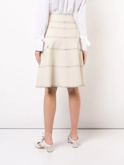 Shop Proenza Schouler Topstitch Mid Skirt In White