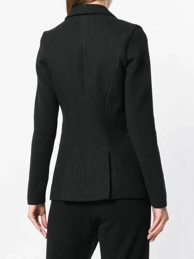 Shop Gentry Portofino Woven Pinstripe Blazer In Black