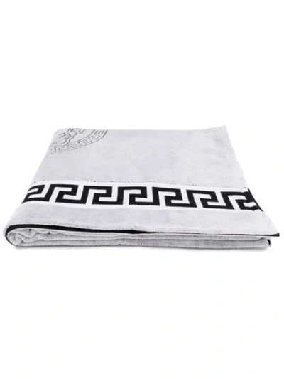 Shop Versace Medusa Logo Beach Towel - Black