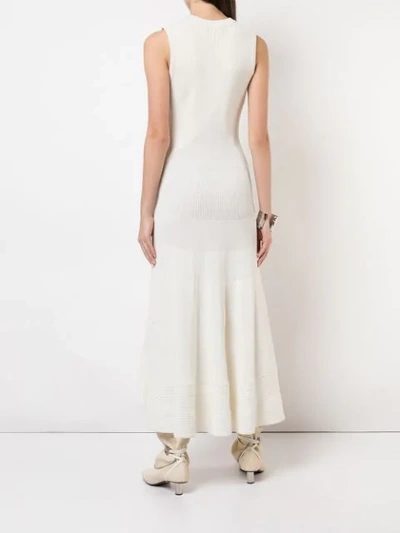 Shop Proenza Schouler Pieced Rib Knit Dress In White