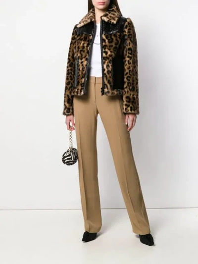 Shop N°21 Leopard Print Paneled Jacket In Brown