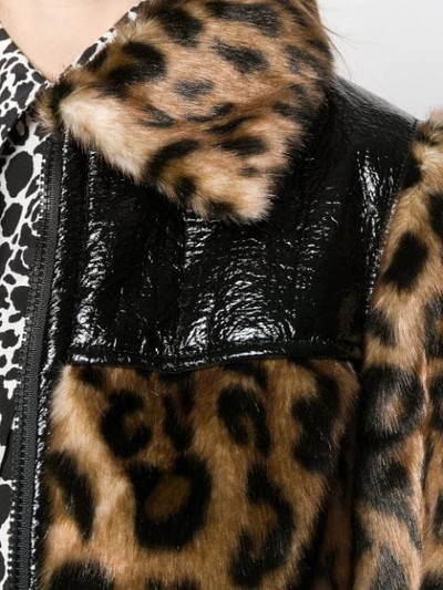 Shop N°21 Leopard Print Paneled Jacket In Brown