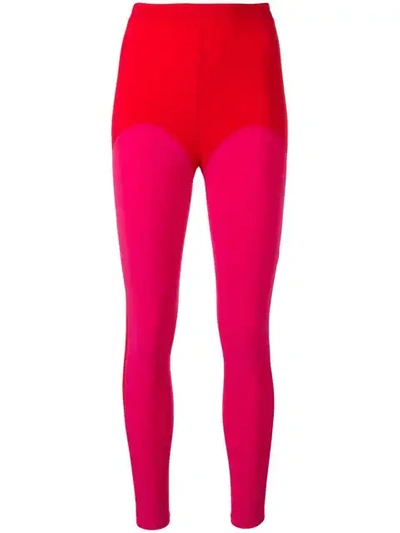 Shop Atu Body Couture Colour-block Leggings In Red
